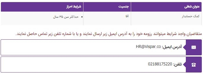 استخدام در شرکت پایا بسپار آریا در تهران / شهریوماه ۹۷