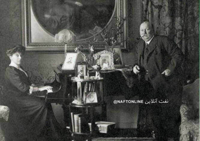 ویلیام دارسی بنیانگذار شرکت انگلیسی نفتی بی پی و همسرش