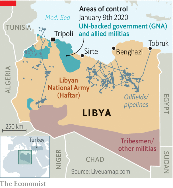 Libya civil war map (as of 09/01/2020) : MapPorn