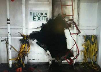 تصویر انفجار در کشتی رژیم صهیونیستی