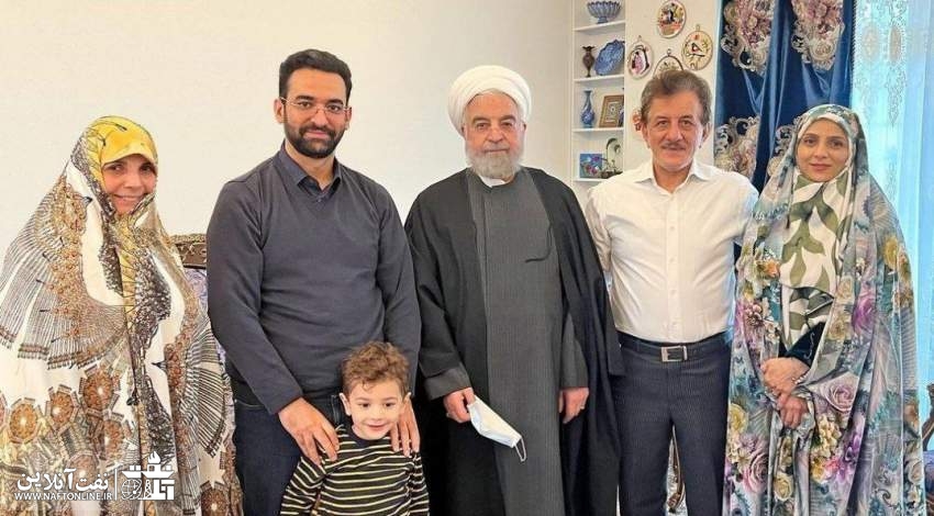 عکس یادگاری حسن روحانی با خانواده آذری جهرمی