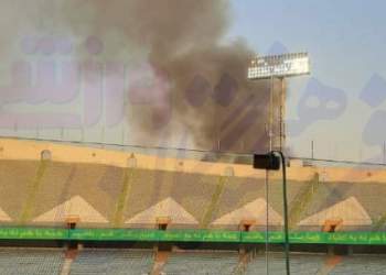 آتش سوزی در نزدیکی استادیوم آزادی | ویدئو و فیلم